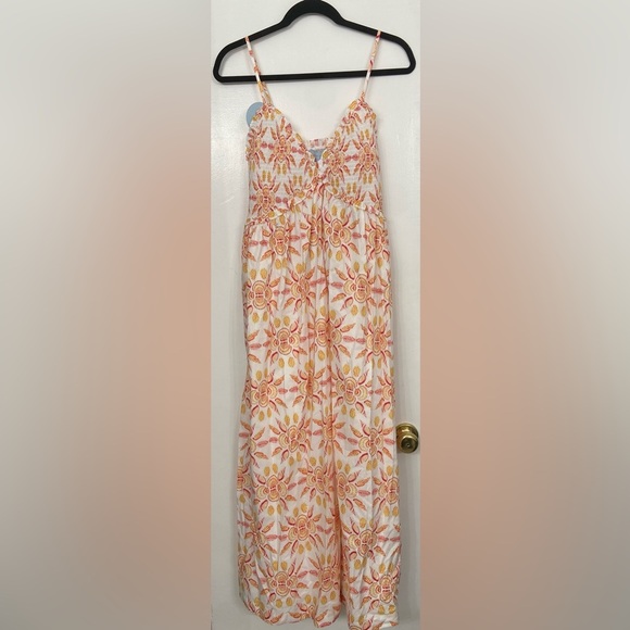 NWT The Sydney Nap Dress Orange Shell Mosaic Cotton Maxi Dress Size XL - Picture 10 of 11